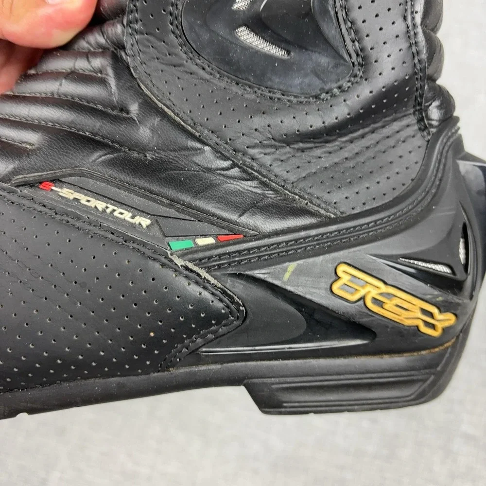 Sidi TCX Boots Mens Size 10 Black Leather Motorcycle Sport Touring Riding Gear